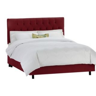 Skyline Full Bed Skyline Furniture Edwardian Upholstered Velvet Bed   Burgundy