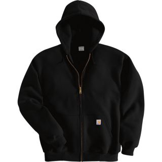 Carhartt Hooded Zip Front Sweatshirt   Black, Medium, Regular Style, Model K122