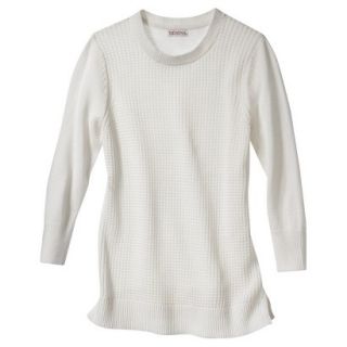 Merona Womens Textured 3/4 Sleeve Sweater   Cream   XL