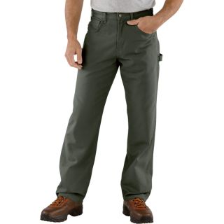 Carhartt Loose Fit Canvas Carpenter Jean   Dark Moss, 34 Inch Waist x 36 Inch