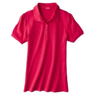 French Toast Girls School Uniform Short Sleeve Fitted Polo   Red M