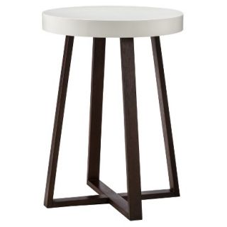 Accent Table Threshold Accent Table Triangle with White Top   Dark Brown