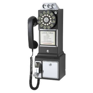 Crosley 1950s Classic Pay Phone   Black
