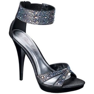 Womens De Blossom Silvia Ankle Strap High Heel Sandal   Black 5.5