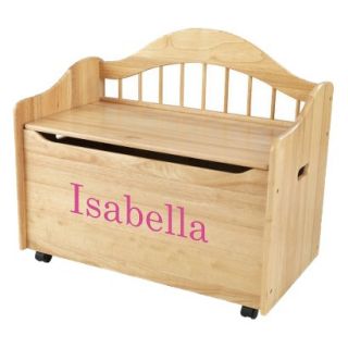 Kidkraft Limited Edition Personalised Natural Toy Box   Pink Isabella