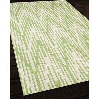 Indoor/ Outdoor Green Ikat Rug (86 X 130)