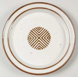 Dansk Quadrille Salad Plate, Fine China Dinnerware   Brown Trim, Verge & Geometr