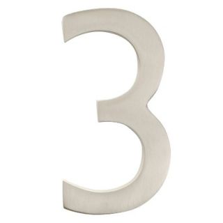 Architectural Mailbox 4 Cast Floating House Number 3 Satin Nickel