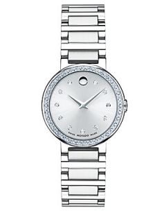 Movado Concerto Diamond & Stainless Steel Bracelet Watch   Silver