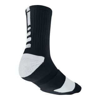 Nike Basketball Elite Crew Socks, Black/White, Mens