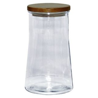 Threshold Curved Glass Canister with Wood Lid   (Large)