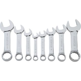 Klutch 8 Pc. SAE Stubby Combination Wrench Set
