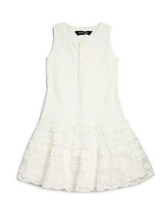 Ralph Lauren Toddlers & Little Girls Lace Tank Dress   Classic White