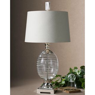 Pateros Clear Glass Swirl And Metal Table Lamp