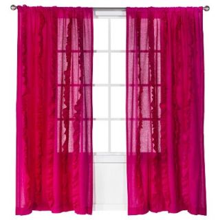 Xhilaration Solid with Ruffles Window Panel   Pink (50x84)