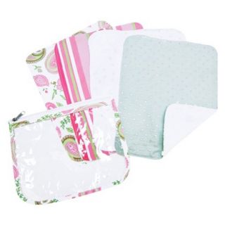 5 Pc. Burp Cloths and Pouch Set   Paisley by Lab