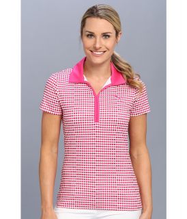 PUMA Golf Dot Pattern Polo Womens Short Sleeve Pullover (White)