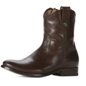 Frye Womens Meliisa Button Short Dark Brown Boots, Size 9 M   77897 DBN