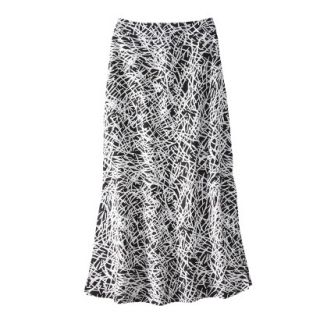 Mossimo Womens Side Slit Maxi Skirt   Ebony Print M