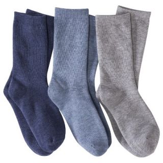 Merona Womens 3 Pack Casual Crew Socks   Blue One Size Fits Most