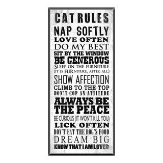 Cat Rules Ready to hang Pet Plaque
