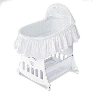 2 in 1 Portable Bassinet with Toy Box Base  White
