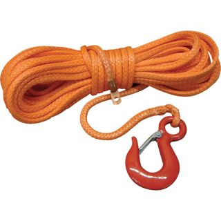 Portable Winch ATV Winch Line with Splice Hooks   1/4 Inch x 50ft., Model PCA 