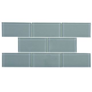 Somertile 3 inch X 6 inch Reflections Blue Smoke Glass Mosaic Tile (case Of 64)