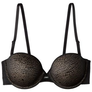 Self Expressions Womens i fit Animal Mesh Strapless Bra, 38C   Black with Body
