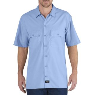 Dickies Short Sleeve Performance Work Shirt, Blue, Mens