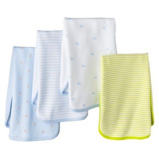 Just One YouMade by Carters Newborn Boys 4 Pack Burp Cloth Set   Blue/Yellow