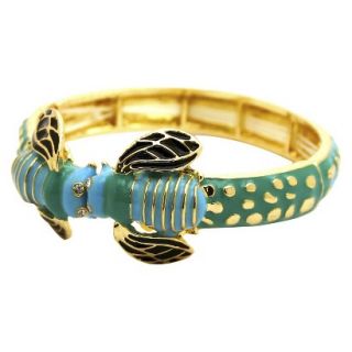 Womens Fashion Bumble Bee Cuff Bracelet   Gold/Teal