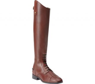 Womens Ariat Challenge Contour Square Toe Field Zip   Cognac Calf Leather Boots