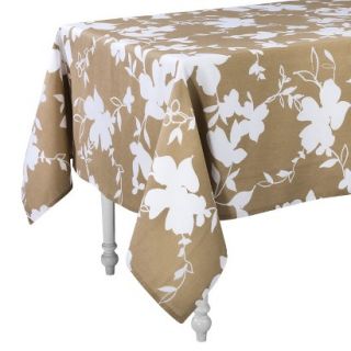 Room Essentials Floral Rectangle Tablecloth   Tan (84x60)