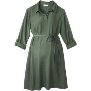 Merona Maternity Rolled Sleeve Shirt Dress   Green XS