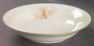 Noritake Devotion Coupe Soup Bowl, Fine China Dinnerware   Taupe Roses, White  L