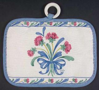 Lenox China Poppies On Blue (For The Blue) Cloth Potholder, Fine China Dinnerwar