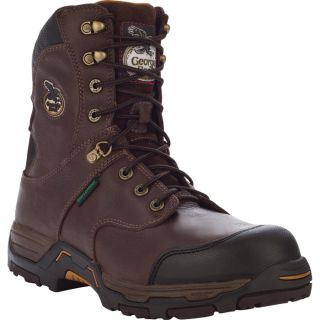 Georgia 8 Inch Diamond Trax Steel Toe Waterproof Work Boot   Brown, Size 10 1/2,