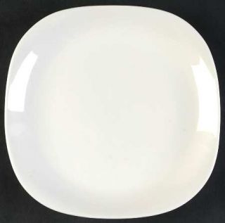 Lnt Home Quadro Salad Plate, Fine China Dinnerware   All Off White,Square,Undeco