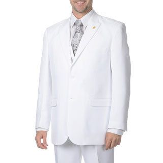 Falcone Mens White Vested 3 piece Suit