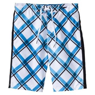Speedo Mens 11 Blue and White Plaid Boardshort   XL