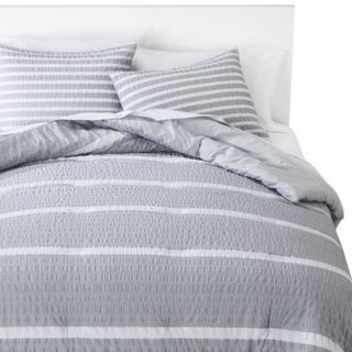 Room Essentials Textured Stripe Comforter Set   Gray (King)