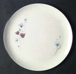 Pickard Woodland Flower Dinner Plate, Fine China Dinnerware   Blue Flowers,Gray