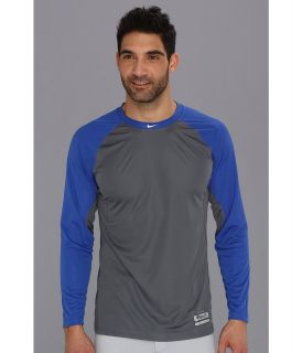 Nike Long Sleeve Baseball Fitted Core Raglan 1.2 Top Mens Long Sleeve Pullover (Gray)