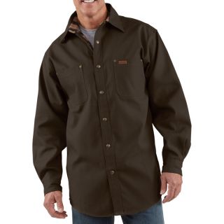 Carhartt Canvas Shirt Jacket   Dark Brown, Medium, Model S296