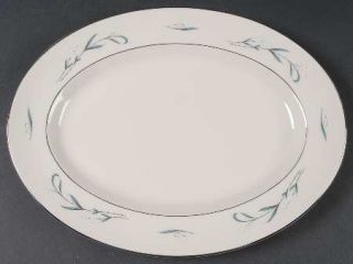 Pickard Snowberry 12 Oval Serving Platter, Fine China Dinnerware   White Floral