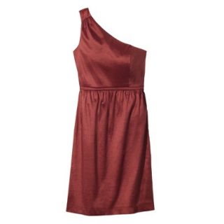Womens Plus Size One Shoulder Shantung Dress   Burnese Spice   22W