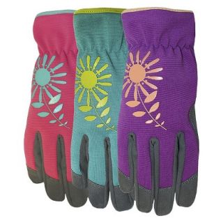 3 Pack of Ladies Synthetic Back Leather Palm Gloves, Size 9