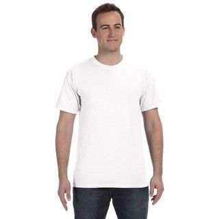 Authentic Pigment Mens White Pigment dyed Direct dyed Ringspun T shirt (bonus Pack Of 9)