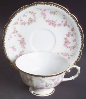 NC West Germany Bridal Rose Footed Cup & Saucer Set, Fine China Dinnerware   Pin